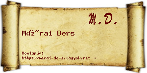 Mérai Ders névjegykártya